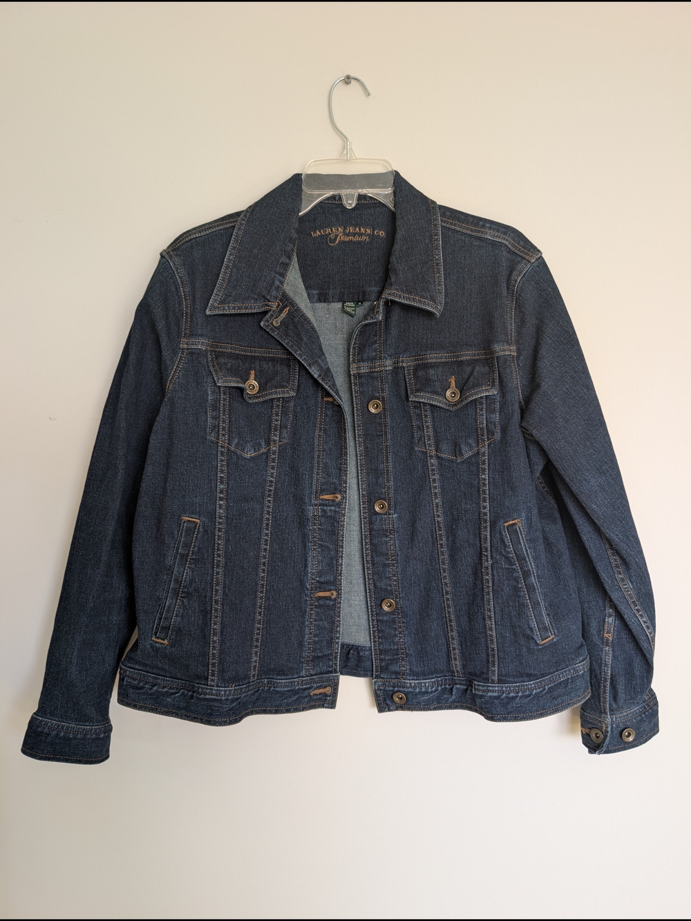 Ralph Lauren Classic Dark Blue Denim Jean Jacket EUC 1X Plus